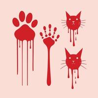 Vampire Carnage Bloody Paw Prints vector