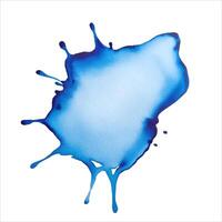 Blue watercolor shape, stain, blob. Hand drawn watercolor abstract splash vector