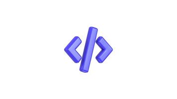 coding icon animation 3d render concept of programming language icon animation video