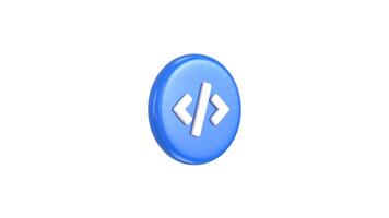 coding icon animation 3d render concept of programming language icon animation video