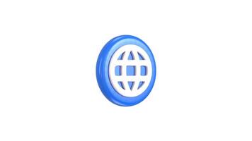 3d world wide web browser icon animation video