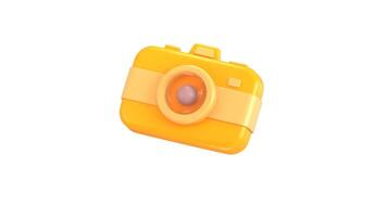 Digital camera animation 3d render concept of media digital equipment video