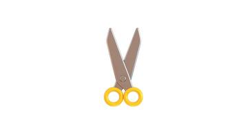 Scissor icon animation 3d render video