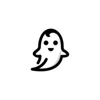 A cute cartoon ghost with a smiling face, representing Halloween fun. vector