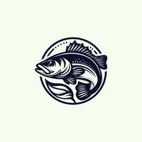 Stylized illustration of a fish within a circular design. vector