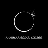 An annular solar eclipse is expected. The moon will cover the sun, forming a solar corona. vector