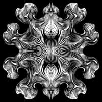 Intricate Black and White Abstract Design with Flowing Patterns and Symmetrical Shapes vector