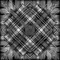 Abstract Black and White Geometric Pattern with Symmetrical Design vector