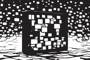 Crisp Black and White Monochrome Texture Overlay for Bold Background Designs vector