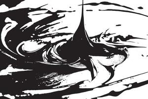 Monochrome black paint smears on white backdrop for texture overlays vector
