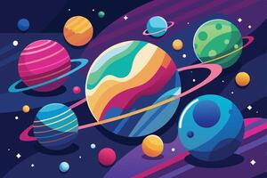Vibrant Orbits A Symphony in Space vector