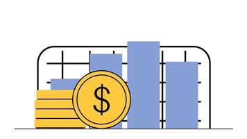 2D animated bar graph of income growth, profit growth or investment growth video