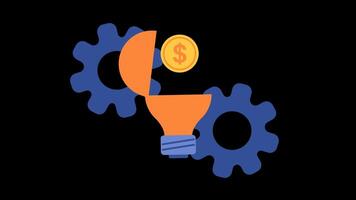 2d animation of light bulbs swinging, depicting ideas, brainstorming and creativity video