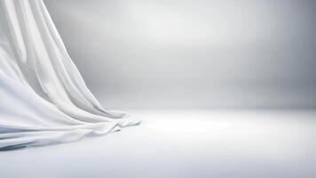 Elegant white fabric draping softly, creating a serene and minimalist backdrop perfect for various design projects. video