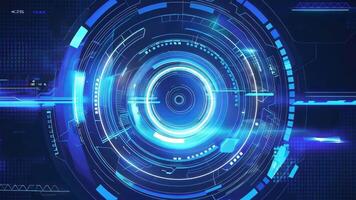 Futuristic digital interface with glowing blue elements and circular patterns. Perfect for technology and innovation themes. video