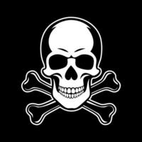 A skull with a crossbone on a black background vector