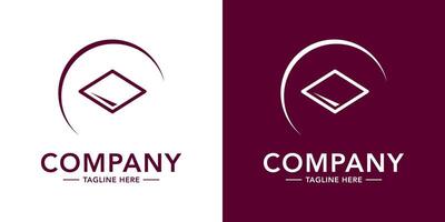 Two logos for a company with a square shape vector