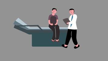a man is consulting with a doctorIdeal for healthcare, pediatric care, and family doctor visit concepts video