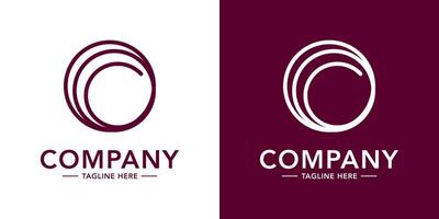 Two logos for a company with a circular shape vector
