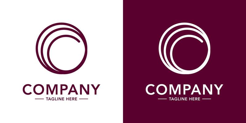 Two logos for a company with a circular shape