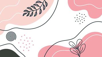 Abstract background with leaves and flowers vector