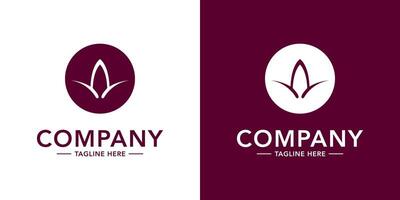 Two logos for a company with a leaf and a leaf vector