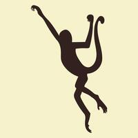 A monkey is jumping in the air with its arms outstretched vector