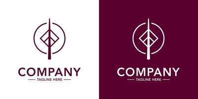 Two logos for a company with a stylized arrow vector