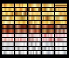 Collection of golden gradient texture background vector