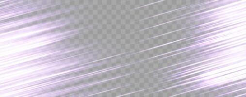 Speed rays, velocity light neon flow, zoom in motion effect, purple glow speed lines, colorful light trails, stripes. vector