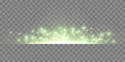 Light flash with rays or green spotlight. Glow flare light effect. vector
