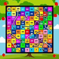 board game template snakes and ladders vector