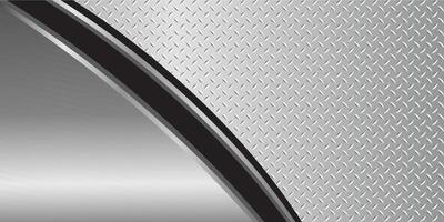 3D silver-gray metallic texture with a glossy chrome finish and diamond plate pattern. vector