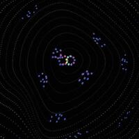 Abstract circular wave of particles. Futuristic dotted wave, Plexus effect. vector