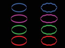 Abstract beautiful neon frame circle, rings with a luminous glare of light. vector