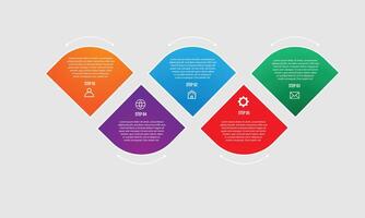 Infographic Illustration design template with icons and 5 options or steps. Can be used for process, presentations, layout, banner,info graph. element timeline 5 step option point infographics designs vector