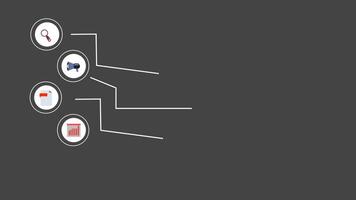 2D animated explaining cartoon style infographics on digital marketing including SEO, content strategy, social media, and animated presentations, data analysis. video