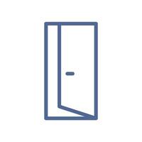 Door icon, entry, welcome and login symbol, linear doorway pictogram, simple line art open door icon, entrance symbol for ui design flat illustration. vector