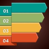 Infographics with colorful ribbon pointers vector