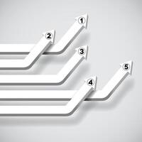 Intersecting white numbered graph arrows rising up vector