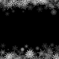Frame with small snowflakes layered vector