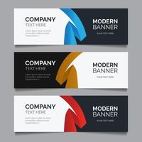 Set of landscape banner design template vector