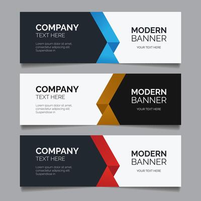 Banners with abstract wavy shapes