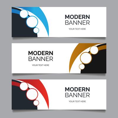 Abstract modern banner design set