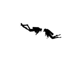 Silhouette of the Diving, Flat style, can use for Logo Gram, Sticker, Pictogram, Website, Apps, Diving Illustration or Graphic Design Element vector