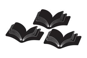 Open Book Silhouettes Set Perfect for Design Projects vector