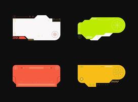 Futuristic element. Cyberpunk decals set. Hud interface design . vector