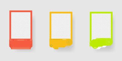 Collection of player frames template. Cyberpunk style. Game card frame mockup template design. vector