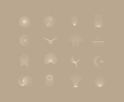 Geometric shapes and symbols with thin lines in abstract style drawing on coffee background vector