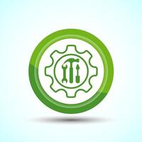 Service Icon Design Illustration, Maintenance Tools Icon For Apps and Websites, Green Color Button Design vector